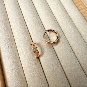 Beautiful Pair of High Quality Gold Plated French Hoop Earrings